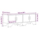 vidaXL Meuble TV chêne fumé 122x34x41 cm bois d'ingénierie