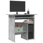 vidaXL Bureau Gris béton 80x45x74 cm Bois d’ingénierie