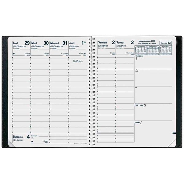 Agenda Semainier Président S + répertoire 21 x 27 cm QUOVADIS