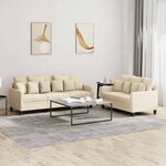vidaXL Ensemble de canapés 2 Pièces avec coussins Crème Tissu