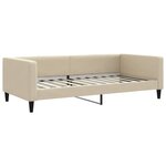 vidaXL Lit de jour avec gigogne et tiroirs crème 100x200 cm tissu