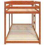vidaXL Lit superposé cire marron 75x190 cm bois de pin massif