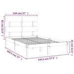 vidaXL Cadre de lit Noir Bois massif 140x190 cm