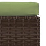 vidaXL Repose-pied de jardin et coussin Marron 70x70x30 cm Poly rotin