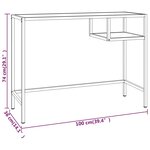 vidaXL Bureau d'ordinateur Marbre blanc 100x36x74 cm Verre trempé