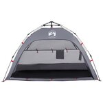vidaXL Tente de plage 2 personnes gris libération rapide imperméable