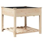 Jardinière vidaXL avec étagère 90x90x76 cm en bois massif de sapin