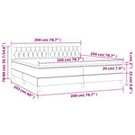vidaXL Sommier à lattes de lit et matelas et LED Gris foncé 200x200 cm