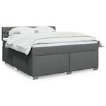 vidaXL Sommier à lattes de lit avec matelas Gris foncé 180x200cm Tissu