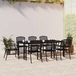 vidaXL Ensemble à manger de jardin 9 Pièces anthracite acier