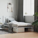 vidaXL Cadre de lit métal avec tête de lit blanc 100x190 cm