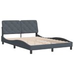 vidaXL Cadre de lit avec tête de lit Gris foncé 140x190 cm Velours