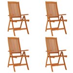 vidaXL Chaises de jardin pliables lot de 4 Bois d'eucalyptus massif