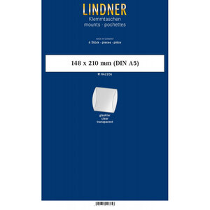 Bandes double soudure 148 x 210 mm pour blocs de timbres. Fond - Transparent