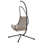 vidaXL Chaise Suspendue avec Support et Coussin Taupe Acier