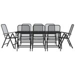 vidaXL Ensemble à manger de jardin 9 Pièces anthracite métal maille