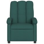vidaXL Fauteuil de massage inclinable électrique Vert foncé Tissu