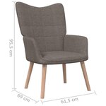 vidaXL Chaise de relaxation Taupe Tissu