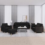 vidaXL Ensemble de canapés 4 Pièces avec coussins noir tissu