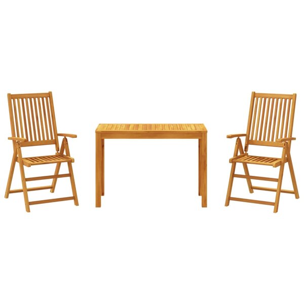 vidaXL Ensemble à manger de jardin 3 Pièces Bois d'acacia solide