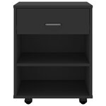 vidaXL Armoire à roulettes Noir 46x36x59 cm Bois d'ingénierie