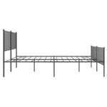 vidaXL Cadre de lit métal sans matelas avec pied de lit noir 160x200cm