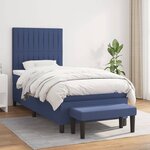 vidaXL Sommier à lattes de lit avec matelas Bleu 80x200 cm Tissu