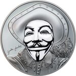 Pièce de monnaie en Argent 5 Dollars g 31.1 (1 oz) Millésime 2017 Revolutionary Masks HISTORIC GUY FAWKES MASK II