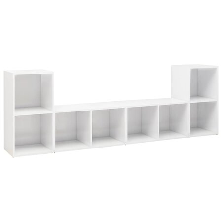 vidaXL Meubles TV 4 Pièces Blanc brillant 72x35x36 5 cm Aggloméré