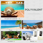 Bain de soleil transat 2 places - grand confort - dossier inclinable multi-positions - matelas fournis - résine tressée gris