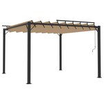 vidaXL Tonnelle avec toit à persienne 3x3 m Taupe Tissu et aluminium