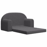 vidaXL Canapé-lit pour enfants 2 places anthracite peluche douce