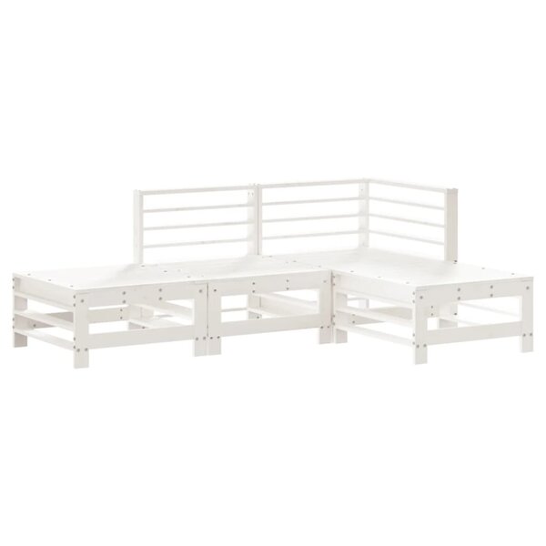 vidaXL Salon de jardin 4 Pièces blanc bois de pin massif