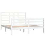 vidaXL Cadre de lit Blanc Bois massif 160x200 cm