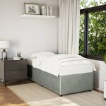 vidaXL Cadre de lit Gris clair 100x200 cm Velours