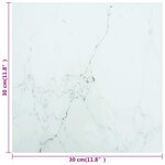 vidaXL Dessus de table blanc 30x30 cm 6 mm verre trempé design marbre