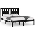 vidaXL Cadre de lit Noir Bois de pin massif 200x200 cm