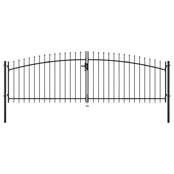 vidaXL Double portail avec haut sous forme de lance 400 x 175 cm