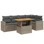 vidaXL Salon de jardin 6 Pièces avec coussins gris résine tressée