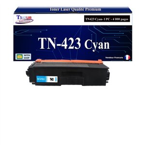 T3AZUR - Toner compatible avec Brother TN421 TN423 Cyan pour Brother MFC-L8690CDW MFC-L8900CDW