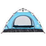 vidaXL Tente de camping 2 personnes bleu libération rapide