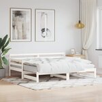 vidaXL Lit de jour avec lit gigogne blanc 90x200 cm bois de pin massif