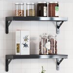 vidaXL Supports d'étagères 4 Pièces 15x2 5x11 5 cm noir acier inoxydable