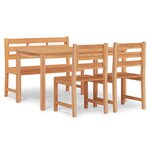 vidaXL Ensemble à manger de jardin 4 Pièces Bois de teck massif