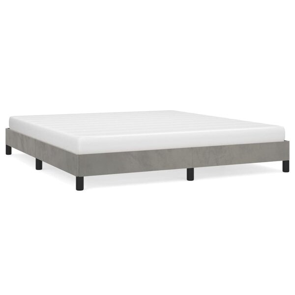 vidaXL Cadre de lit Gris clair 180x200 cm Velours