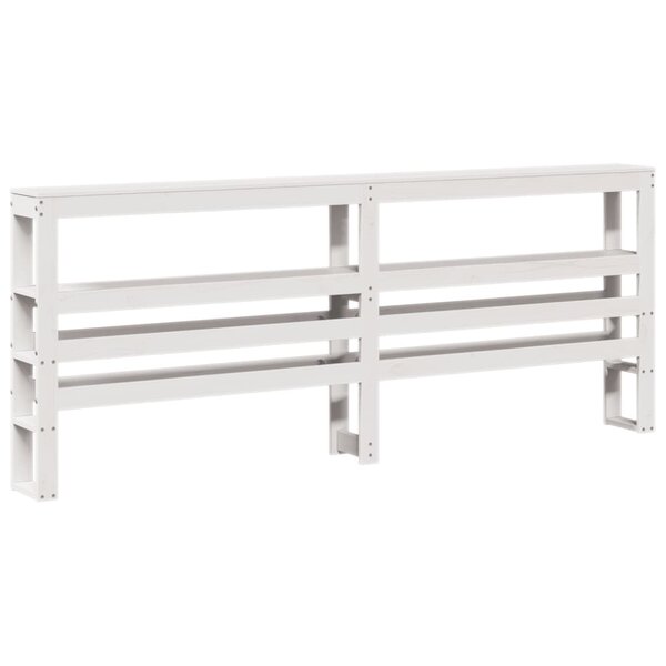 vidaXL Tête de lit avec étagères blanc 180 cm bois massif de pin