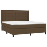 vidaXL Sommier à lattes de lit matelas et LED Marron foncé 160x200 cm