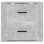 vidaXL Table de chevet murale Gris béton 50x36x47 cm