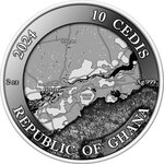 Pièce de monnaie en Argent 10 Cedis g 62.2 (2 oz) Millésime 2024 LIBERATION OF KHERSON