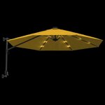 vidaXL Parasol mural avec LED jaune 290 cm